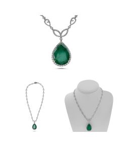Emerald & Diamond Statement Necklace