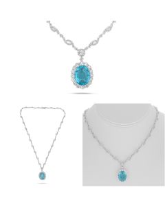 NATURAL PARAIBA BLUE TOURMALINE NECKLACE 