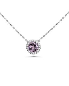Pave Diamond Halo Semi Mount Necklace