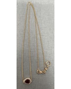 Pear Shape Ruby Necklace