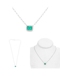 Emerald Cut Emerald Necklace