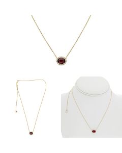 Pave Diamond Halo Semi Mount Necklace