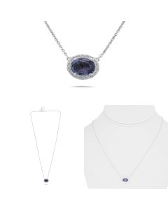 Oval Purple Sapphire Necklace
