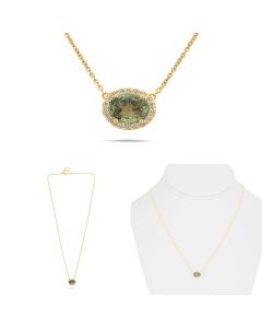 Yellow Gold Yellow Sapphire Oval Necklace 