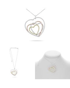 Four Hearts Diamond Necklace