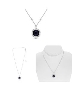 18K Gold Sapphire and Diamond Necklace