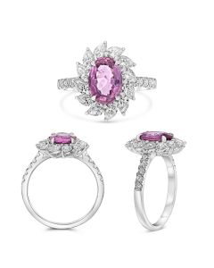 Oval Pink Sapphire Ring