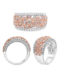 Pink Diamond Cluster Ring 