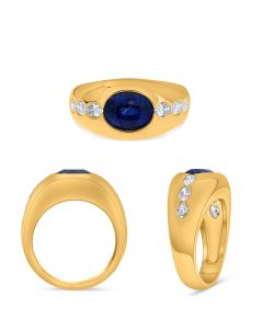 Yellow Gold 2.48 ct Sapphire Ring 
