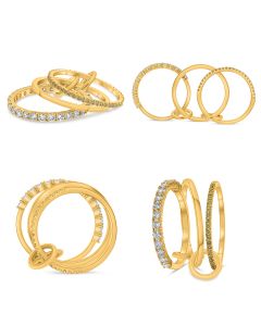 Yellow Gold and Diamond 1/2 Way Link Ring 