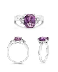 Cushion Pink Sapphire Ring