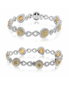 Mixed Shape Fancy Yellow Bracelet