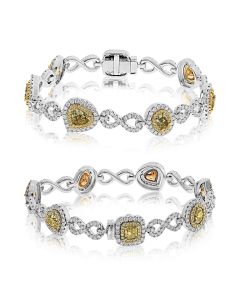 Mixed Shape Fancy Yellow Bracelet