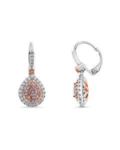 Pear Shape Pink Diamond Earring
