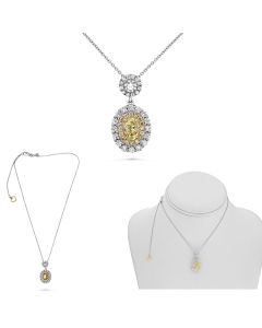 Oval Fancy Yellow Diamond Necklace