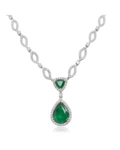 Ornate Pear-shaped Emerald Necklace