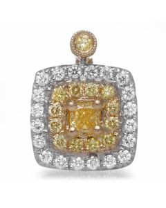 Radiant Fancy Yellow Diamond Pendant