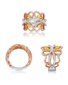 Pear Shape Fancy Yellow Diamond Ring