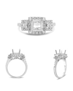 Square Side Stone Engagement Setting