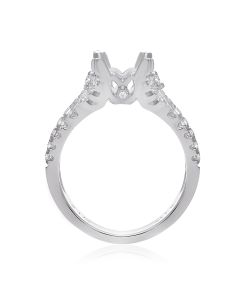 Overlapping Pave Shank Engagement Setting