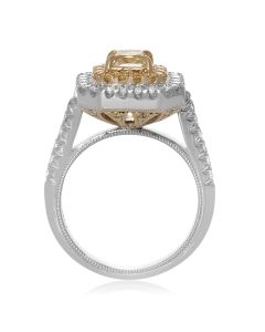 Radiant Fancy Yellow Diamond Ring
