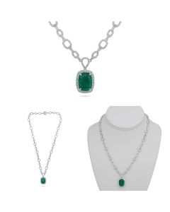 8.62ct Emerald and Diamond Necklace