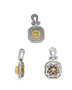 Radiant Fancy Yellow Diamond Pendant