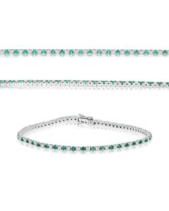 Emerald and Diamond Tennis Bracelet