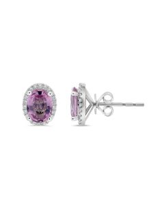 Oval Pink Sapphire Earring