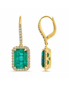 Emerald Cut Emerald Earring