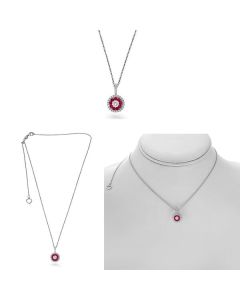 Round Ruby Necklace