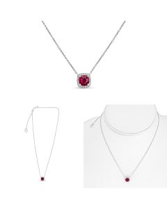 Cushion Ruby Necklace