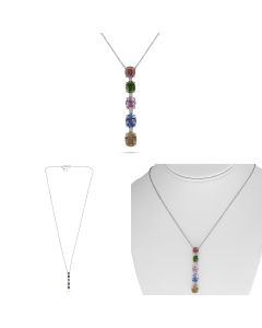 Multi Sapphire Drop Necklace 