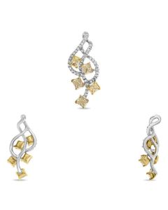 Princess Cut Fancy Yellow Diamond Pendant