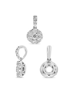 Round Diamond Cluster Pendant