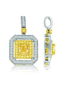 Radiant Fancy Yellow Diamond Pendant