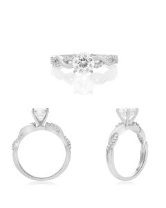 White Gold Overlapping Engagement Setting