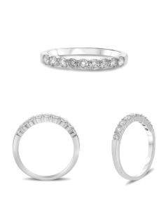 Nine Stone Round White Diamond Band
