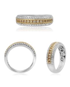 Layered Two Tone Diamond Band