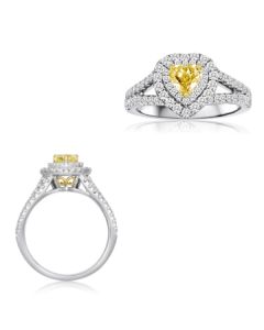 Heart Shape Fancy Yellow Diamond Ring