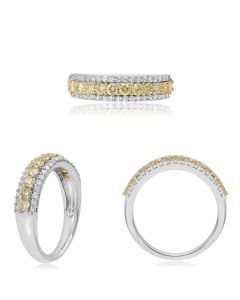 White & Yellow Diamond Band
