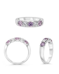 Five-Stone White Diamond Wedding Band
