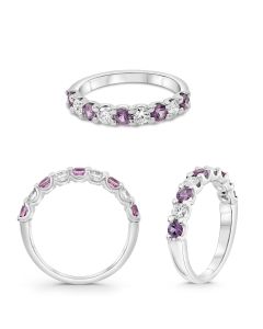 Nine-Stone White Diamond Wedding Band