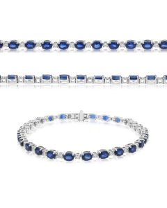 Oval Sapphire and Diamond Bracelet