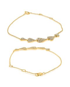 Yellow Gold Cluster Diamond Bracelet