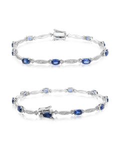 Oval Sapphire and Diamond Bracelet