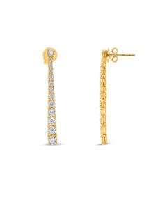 Yellow Gold Ascending Diamond Earrings 