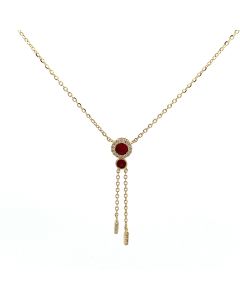 Round Ruby Necklace