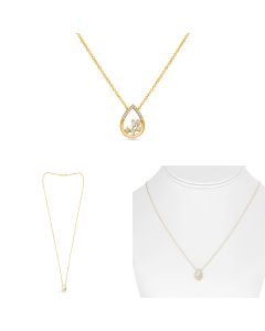 Yellow Gold Clustered Necklace