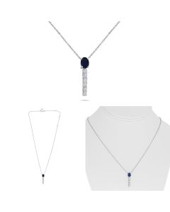 Sapphire Y Drop Necklace 